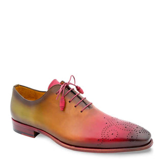 Mezlan S20279 Bolivar Men's Shoes Olive, Cognac & Red Calf-Skin Leather Wholecut Oxfords (MZS3544)-AmbrogioShoes