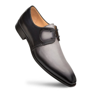 Mezlan S20280 Men's Shoes Black & Gray Calf-Skin Leather Derby Oxfords (MZ3449)-AmbrogioShoes