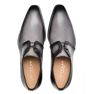 Mezlan S20280 Men's Shoes Black & Gray Calf-Skin Leather Derby Oxfords (MZ3449)-AmbrogioShoes