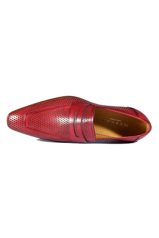 Mezlan S20296 Perforated Leather Classic Penny Loafers (MZ3482)