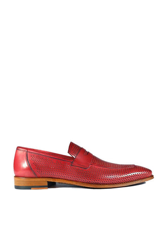 Mezlan S20296 Perforated Leather Classic Penny Loafers (MZ3482)