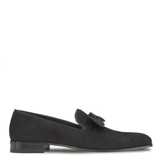 Mezlan S20306 Black Glass Suede Dress Venetian Formal Loafers (MZ3428)-AmbrogioShoes