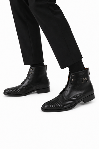 Mezlan S20516 Quilted / Calf-Skin Leather Lace up Boots (MZ3554)