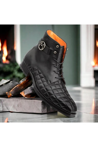 Mezlan S20538 Quilted / Leather Lace up Boots (MZ3527)