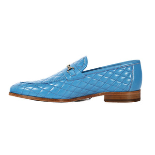 Mezlan S20618 Men's Shoes Turquoise Quilted Calf-Skin Leather Casual Slip-On Loafers (MZS3614)-AmbrogioShoes