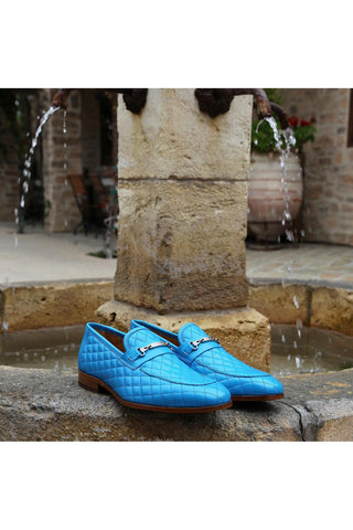 Mezlan S20618 Quilted Calf-Skin Leather Horsebit Slip-On Loafers (MZ3615)-AmbrogioShoes