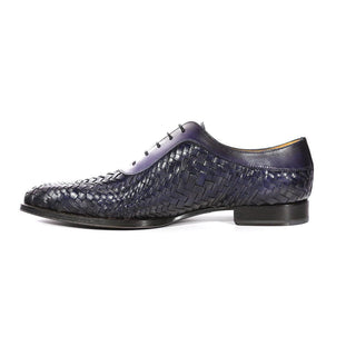 Mezlan S20702 Men's Shoes Woven Leather Dress/ Formal Laceup Oxfords (MZ3617)-AmbrogioShoes