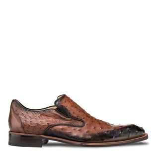 Mezlan SX4786-S Men's Shoes Brandy Exotic Genuine Ostrich Asymmetric Loafers (MZ3433-AmbrogioShoes