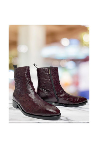Mezlan SX4798-S Exotic Ostrich Straight-Heel Zipper Boots (MZ3436)-AmbrogioShoes