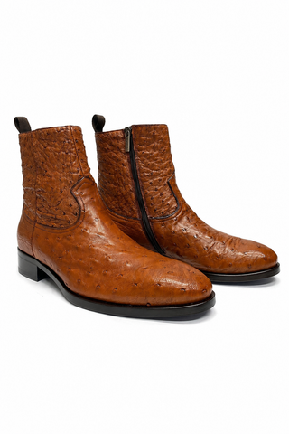 Mezlan SX4798-S Ostrich Straight-Heel Zipper Boots (MZ3436)