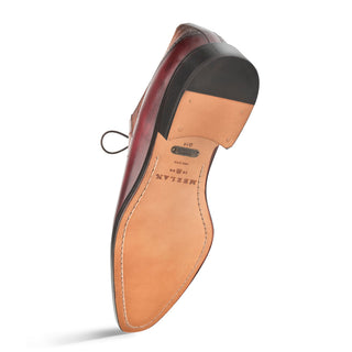 Mezlan SX4868-P Men's Shoes Burgundy & Camel Exotic Ostrich / Calf-Skin Leather Oxford (MZ3509)-AmbrogioShoes