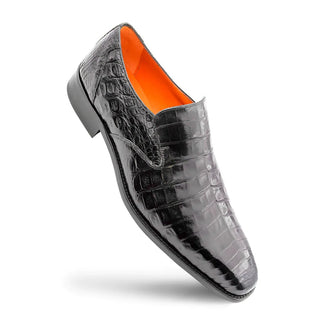 Mezlan SX4869-F Men's Shoes Black Exotic Crocodile Plain Toe Slip-On Loafers (MZ3538)-AmbrogioShoes
