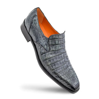 Mezlan SX4869-F Men's Shoes Medium Gray Exotic Crocodile Plain Toe Slip-On Loafers (MZ3537)-AmbrogioShoes