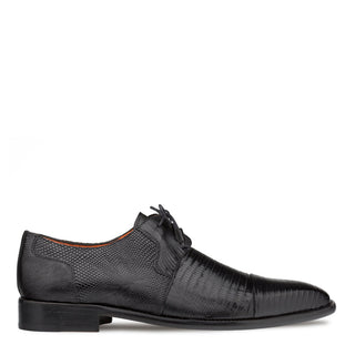 Mezlan SX4872-L Men's Shoes Black Exotic Lizard Tassel Derby Cap-Toe Oxfords (MZ3529)-AmbrogioShoes