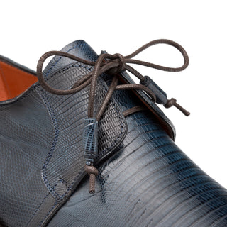 Mezlan SX4872-L Men's Shoes Blue Exotic Lizard Tassel Derby Cap-Toe Oxfords (MZ3530)-AmbrogioShoes