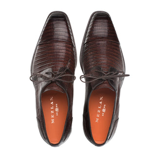 Mezlan SX4872-L Men's Shoes Brown Exotic Lizard Tassel Derby Cap-Toe Oxfords (MZ3528)-AmbrogioShoes