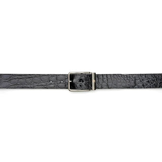 Mezlan SXB11472C Black Exotic Crocodile Men's Belt (MZB1222)-AmbrogioShoes