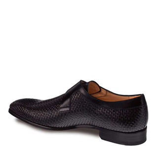 Mezlan Sabato Black Calfskin Classic Plain Toe Monk Strap Loafers (MZ2818)-AmbrogioShoes