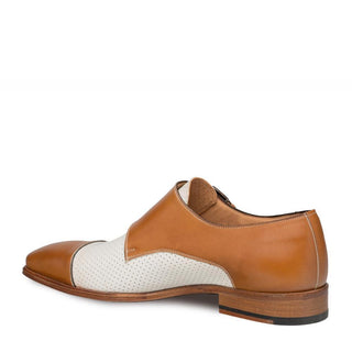 Mezlan Saber Men's Shoes Honey and Bone Calf-Skin Leather Monkstraps Loafers 9420 (MZ3162)-AmbrogioShoes