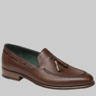 Mezlan Sabina Mens Luxury Shoes Cognac & Brown Calfskin Loafers 8239 (MZ2335)-AmbrogioShoes