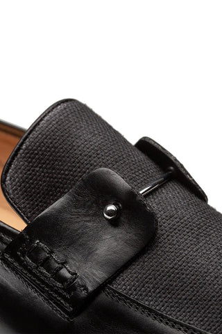 Mezlan Saona Linen & Leather Horse-Bit Loafer