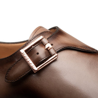 Mezlan Scrape 21125 Men's Shoes Taupe Calf-Skin Leather Single Monk-Strap Loafers (MZ3712)-AmbrogioShoes