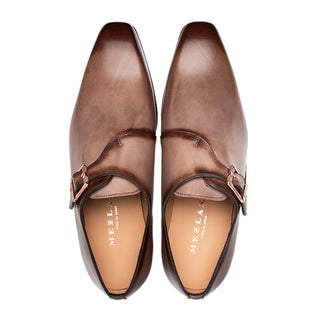 Mezlan Scrape 21125 Men's Shoes Taupe Calf-Skin Leather Single Monk-Strap Loafers (MZ3712)-AmbrogioShoes