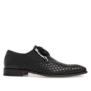 Mezlan Sexto Men's Luxury Designer Shoes Black Calfskin & Fabric Oxfords 8230 (MZ2339)-AmbrogioShoes