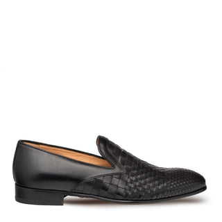 Mezlan Sirocco Men's Shoes Black Woven / Calf-Skin Leather Loafers 9523 (MZ3174)-AmbrogioShoes