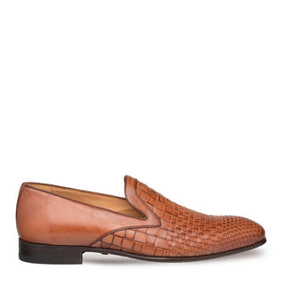 Mezlan Sirocco Men's Shoes Cognac Woven / Calf-Skin Leather Loafers 9523 (MZ3175)-AmbrogioShoes