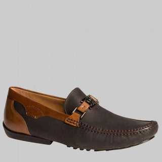 Mezlan Taddeo Mens Luxury Shoes Black & Tan Suede & Nubuck Moccasins (MZW2937)-AmbrogioShoes