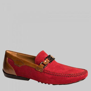 Mezlan Taddeo Mens Luxury Shoes Brick & Tan Suede & Nubuck Moccasins (MZW2936)-AmbrogioShoes