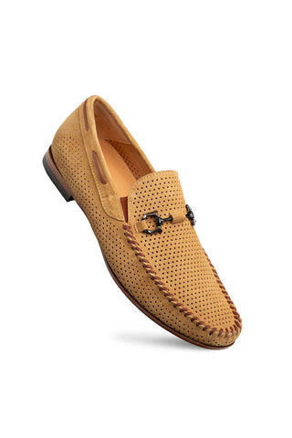 Mezlan Tarraco Suede Horse-Bit Loafer