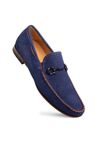 Mezlan Tarraco Suede Horse-Bit Loafer