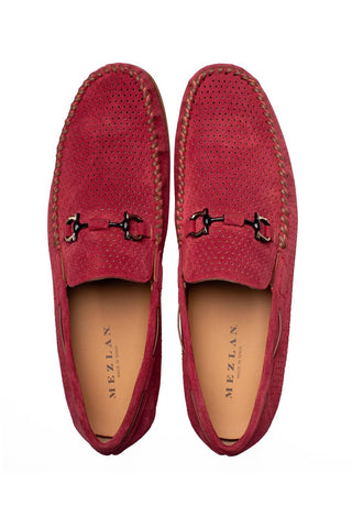 Mezlan Tarraco Suede Horse-Bit Loafer