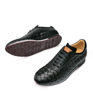 Mezlan Toronado Men's Shoes Black Woven Suede / Calf-Skin Leather 9467 (MZ3215)-AmbrogioShoes