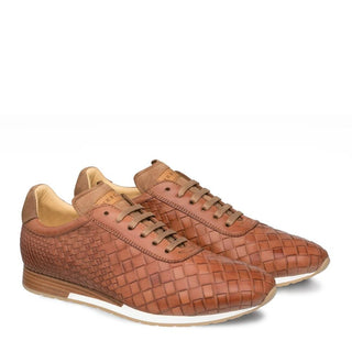 Mezlan Toronado Men's Shoes Cognac Woven Suede / Calf-Skin Leather 9467 (MZ3216)-AmbrogioShoes