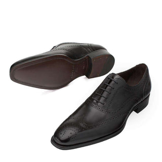 Mezlan Ugalde Men's Luxury Shoes Black Calfskin Leather Oxfords 18929(MZ2733)-AmbrogioShoes