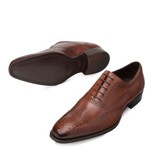 Mezlan Ugalde Men's Luxury Shoes Cognac Calfskin Leather Oxfords 18929(MZ2734)-AmbrogioShoes