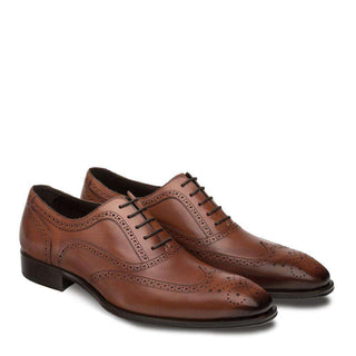 Mezlan Ugalde Men's Luxury Shoes Cognac Calfskin Leather Oxfords 18929(MZ2734)-AmbrogioShoes