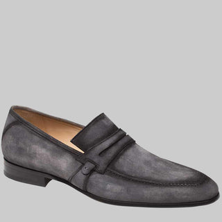 Mezlan Ulpio Mens Luxury Shoes Light Grey Suede Loafers 8249 (MZ2395)-AmbrogioShoes