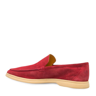 Mezlan Vale Men's Shoes Red Suede Leather Slip-On Loafers 9390 (MZ3171)-AmbrogioShoes