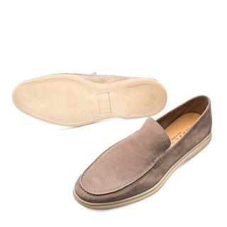 Mezlan Vale Men's Shoes Taupe Beige Suede Leather Slip-On Loafers 9390 (MZ3172)-AmbrogioShoes