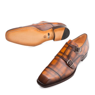 Mezlan Valkyrie Men's Shoes Honey Double Monk-Straps Loafers 9368 (MZ3178)-AmbrogioShoes