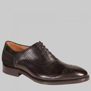 Mezlan Vigo Mens Luxury Shoes Black Calfskin Oxfords (MZW2931)-AmbrogioShoes