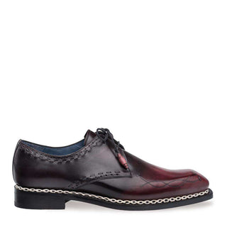 Mezlan Vladimir Men's Shoes Burgundy and Black Calf-skin Leather Oxfords 9209 (MZ3051)-AmbrogioShoes