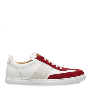 Mezlan Wyatt Men's Shoes Burgundy and White Multi-Material Sneakers 9483 (MZ3159)-AmbrogioShoes