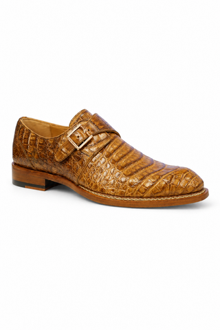 Mezlan for Ambrogio Exclusive Gigolo Crocodile Single Monk Strap (AMZ1017)