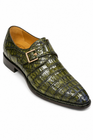 Mezlan for Ambrogio Exclusive Gigolo Exotic Crocodile Single Monk Strap (AMZ1017)