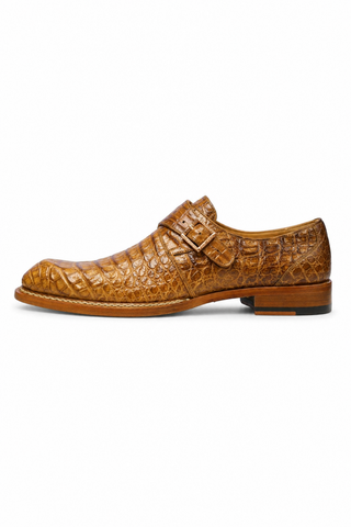 Mezlan for Ambrogio Exclusive Gigolo Exotic Crocodile Single Monk Strap (AMZ1017)